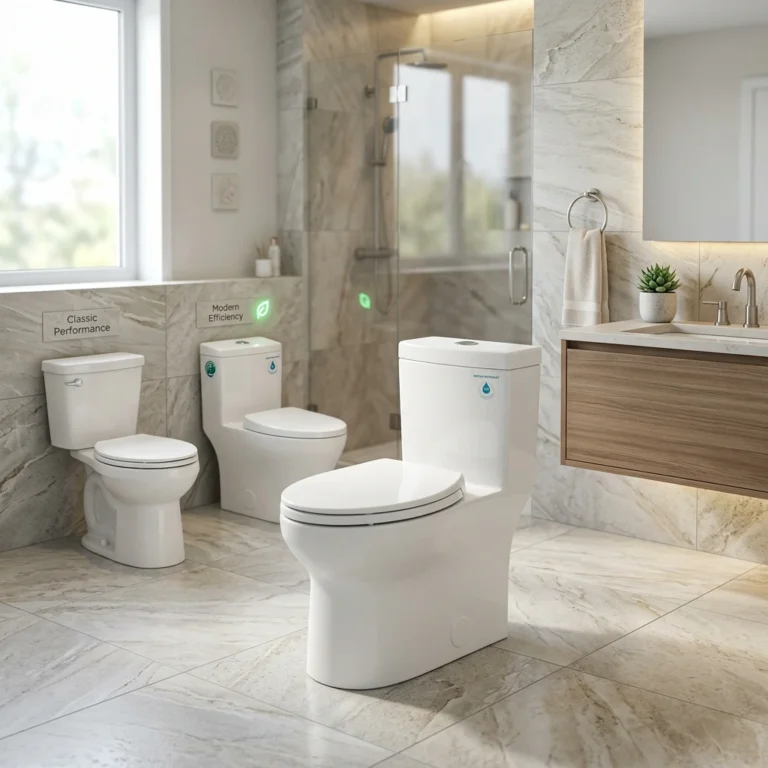 American Standard toilets are bathroom fixtures designed for commercial applications. The brand offers toilet styles, bowl shapes, heights, flushing technologies and water-efficiency options.